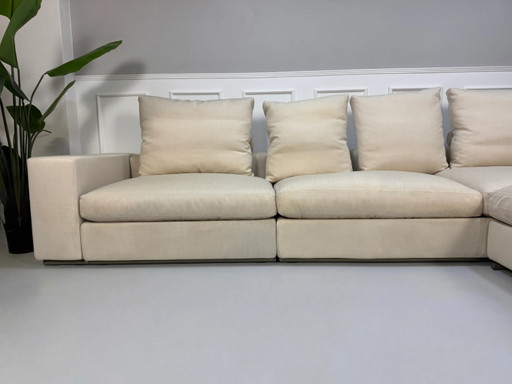 Flexform Groundpiece Designer Sofa Stoff Beige Modular Ecksofa Daunenfüllung