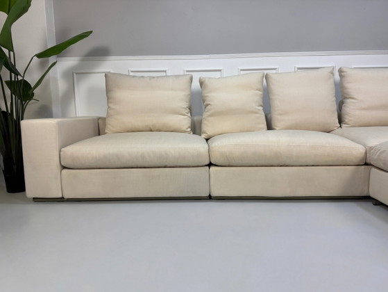 Image 1 of Flexform Groundpiece Designer Sofa Stoff Beige Modular Ecksofa Daunenfüllung