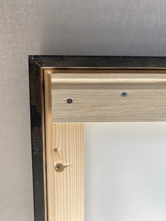 Image 1 of Aurora Borealis Fine Art Print: Framed Mountain Landscape Star Trails (100x100 cm).