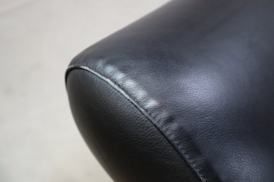Image 1 of Divano/letto Zanotta "Europa" in pelle nera, Italia 1988