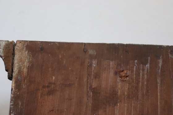 Image 1 of Armario Antiguo Tirolés con Secretos, Madera de Pino Pintada a Mano, Siglo XIX