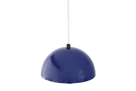 Blaue Verner Panton Blumentopf-Hängeleuchte aus dem Jahr 1970 – Louis Poulsen, Pendelleuchten, Metal, Vintage (photo 5 of 6)