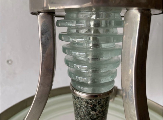 Image 1 of Base in cromo e marmo in stile Art Déco, 1940, Italia