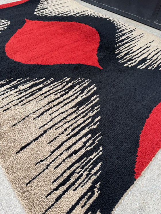 Image 1 of Großer skandinavischer Rya-Teppich aus den 1970er Jahren