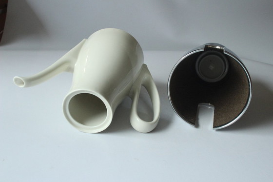 Image 1 of Caffettiera Schulte Ufer in porcellana Fürstenberg con coperchio scaldavivande in metallo