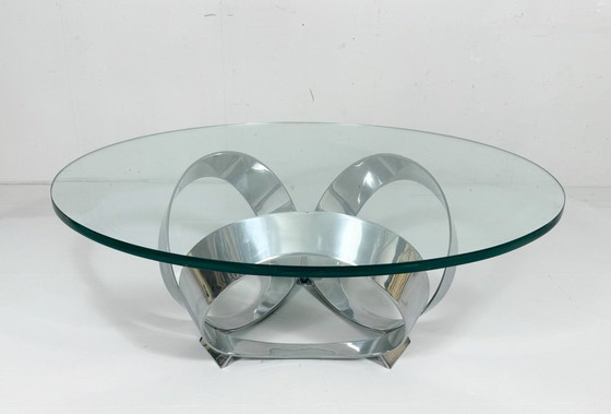 Image 1 of Space Age Table basse/table basse de Knut Hesterberg pour Ronald Schmitt, Diamond Aluminium, années 1970, Allemagne