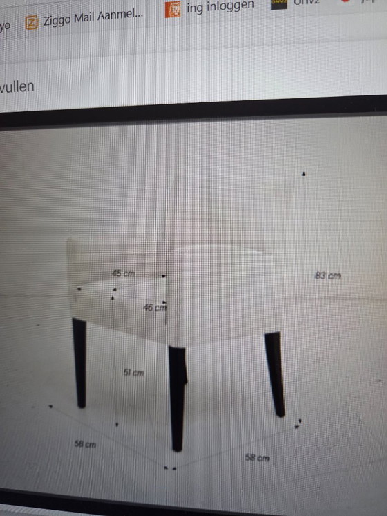 Image 1 of 4 wit leren eetkamerstoelen Wittmann