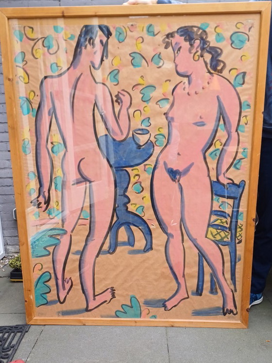 Image 1 of Pintura sobre papel enmarcada - Eddy Varekamp