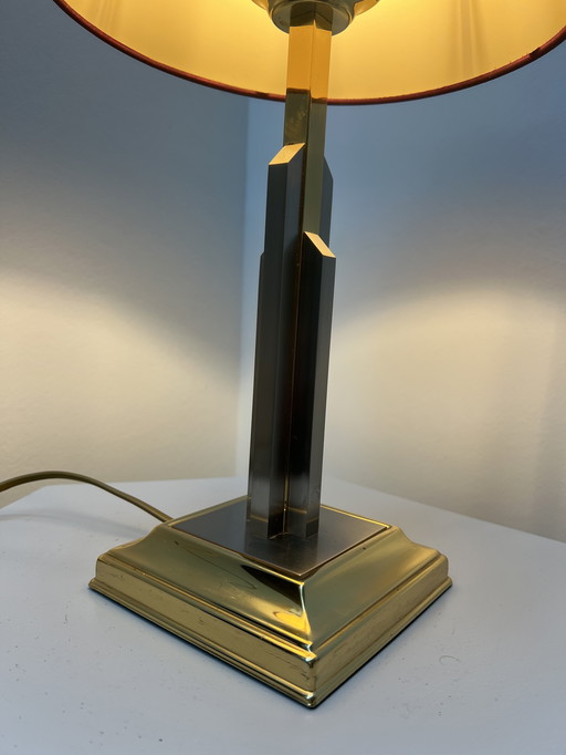 Lampada da tavolo in ottone in stile Hollywood Regency anni '60