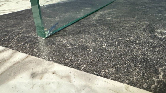 Image 1 of Scrivania vintage anni '80 in vetro stile Art Deco Revival Postmoderno anni '80 Italia