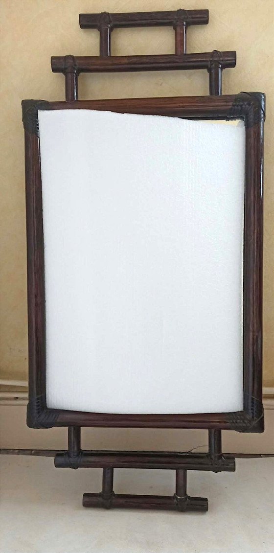 Decorative brown bamboo frame, Rattan, Glass, 1970 (photo 9 of 12)