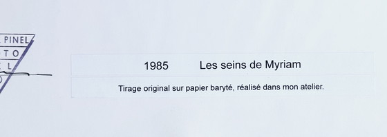 Image 1 of Michel Pinel ( 1949 ) Grande photographie 50cm x 40cm / les seins de Myriam / 1985