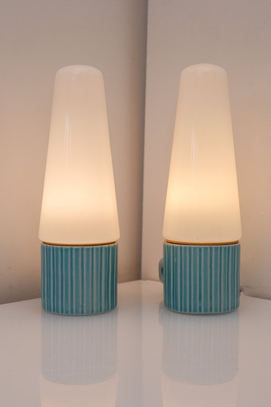 Applique in stile Mid-Century Modern di Sigvard Bernadotte per Ifö, set da 2 pezzi. – Jakobsson, Porcelain (photo 12 of 14)