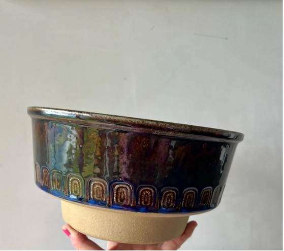 Image 1 of Large 1960s Danish Stoneware Centerpiece Bowl by Maria Philippi for Søholm