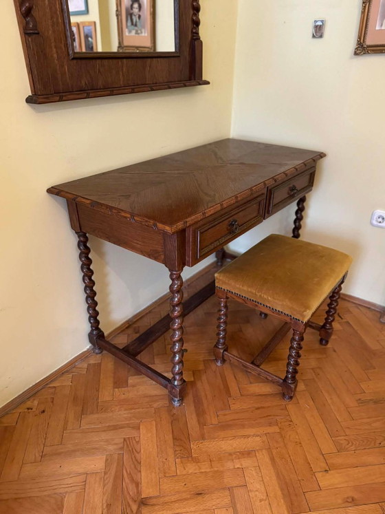 Set toletta coloniale in rovere stile spagnolo, 3 pezzi – Tolette (photo 5 of 7)