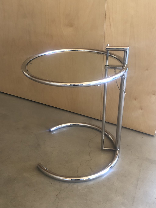 Eileen Gray Side Table Original Chrome Glass