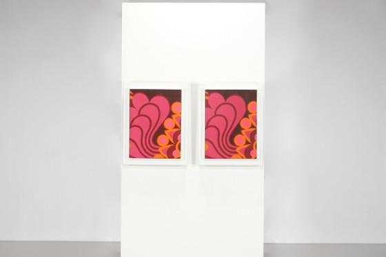 Pair of Pop Art Art Prints, pink and orange, Paper, Wood (photo 2 of 15)