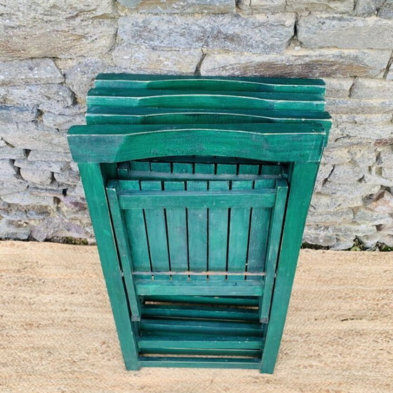 Image 1 of Set di 4 sedie pieghevoli verdi