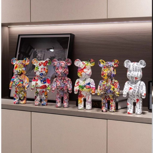 Ornement de collection ours en art urbain abstrait – beeldhouwkunst, Ceramic (photo 2 of 5)