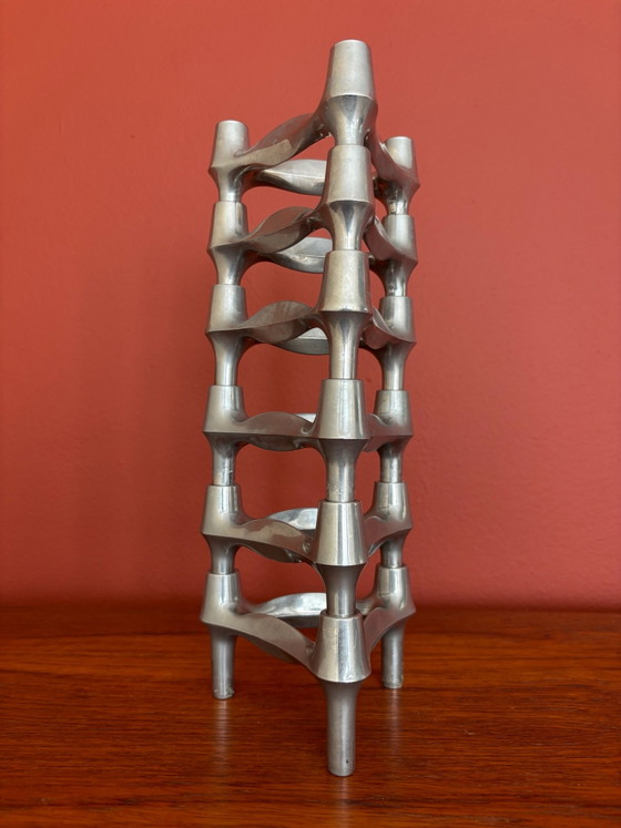 Original Stoff Nagel BMF vintage candle holders set of 6, Iron, Grey (photo 4 of 6)