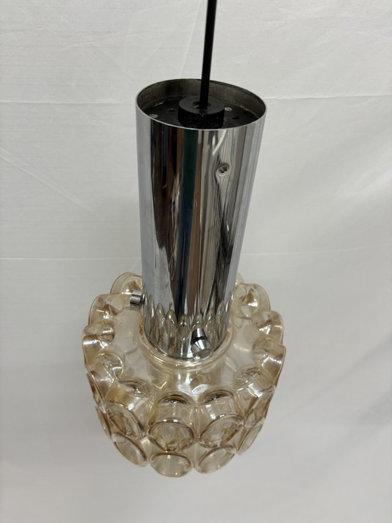 Image 1 of Lampada a sospensione vintage in vetro a bolle, design classico, Helena Tynell