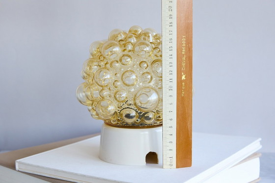 Image 1 of Tynell Bubble Ceiling Lamp Amber Glass White Base
