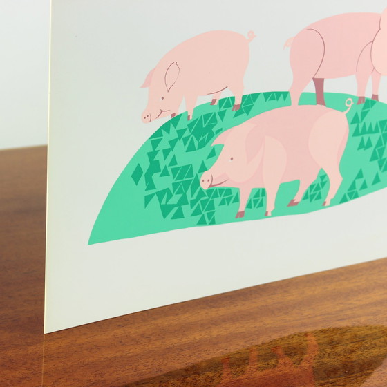 Image 1 of Panneau mural vintage tchécoslovaque de style Pop Art (années 1960)