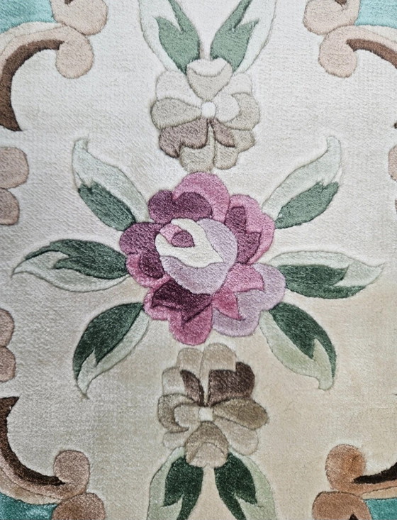 Image 1 of Hand-knotted Oriental Silk Carpet Aubusson Mint New 93x153cm
