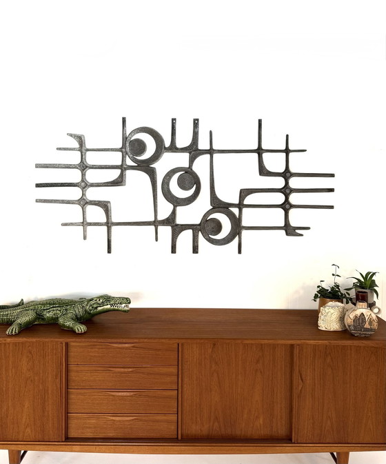 Image 1 of Vintage XL Brutalistische wandsculptuur ‘70