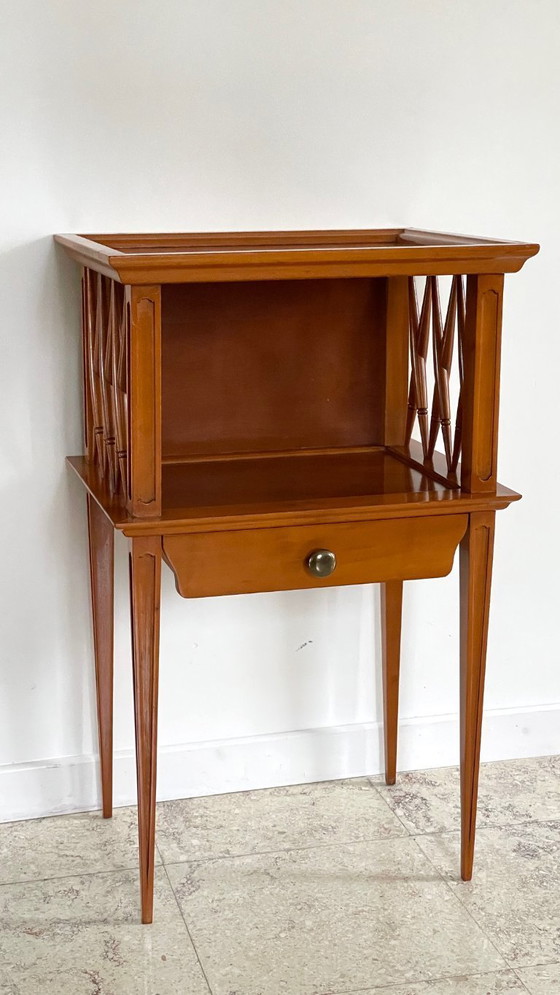 Image 1 of TABLE de Chevet pieds Compas VINTAGE