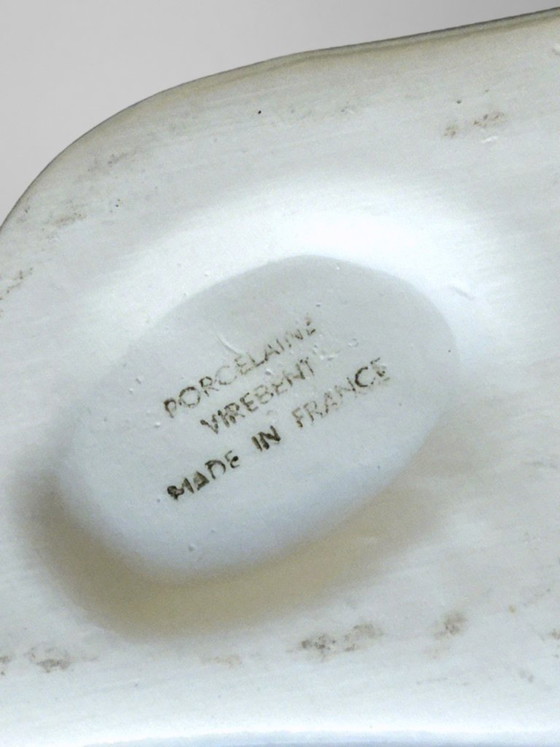 Image 1 of Virebent porcelain vase – blue landscape design – designer bud vase – made in France – 13 cm