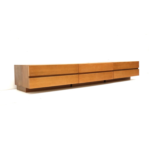 Vintage low sideboard with drawers from the 1970s