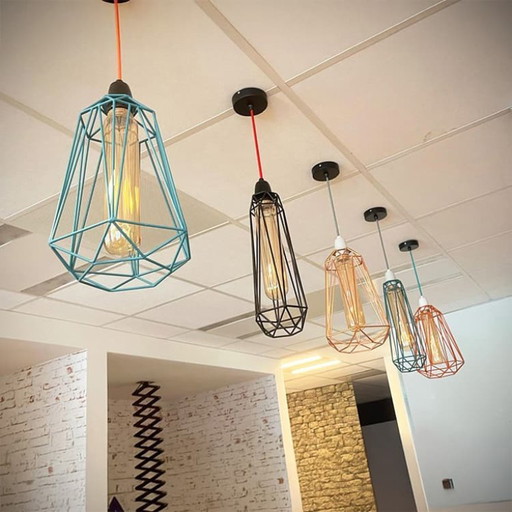 Set of 5x Geometric Pendant Lamp