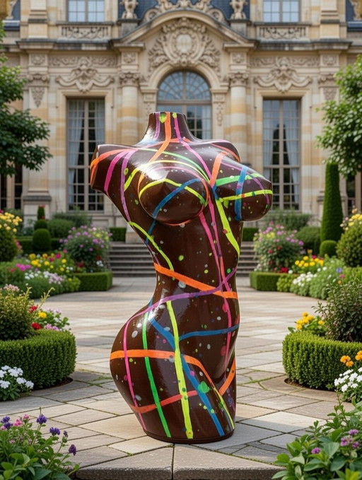 Fluorescerend body art beeldje. Handgemaakt door de kunstenaar.