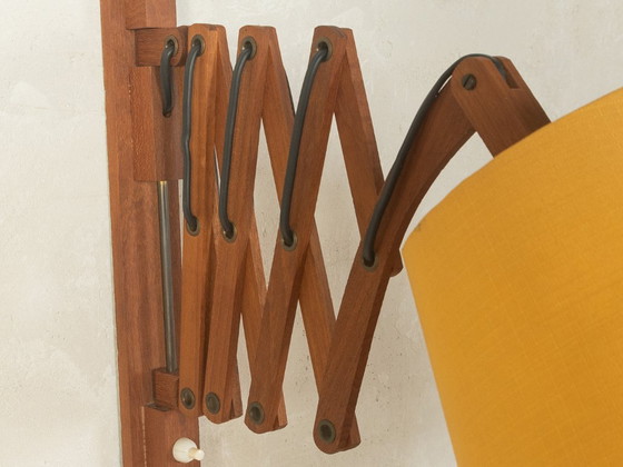 1960er Scherenlampe – Wandleuchten, Stoff, Holz (photo 7 of 9)