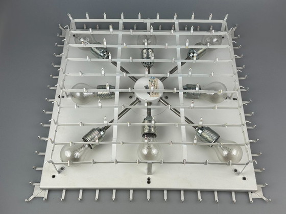 Image 1 of Lampadario da soffitto anni '60-'70 di Doria Leuchten Germania Vetro ghiaccio