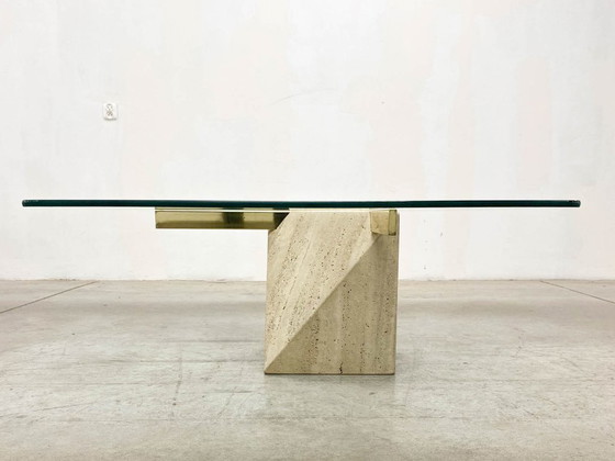 Image 1 of Italienischer Couchtisch aus Travertin von Artedi, 1970er