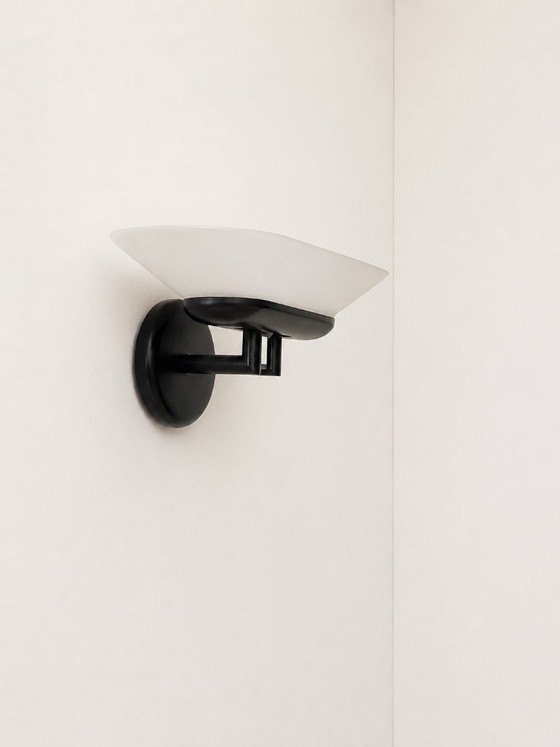 Image 1 of Vintage wandlamp, glas en metaal, Italië 1970, model Jill van Arteluce