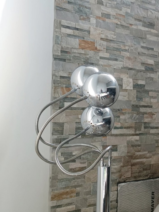 Lampada da terra Eyeballs di Goffredo Reggiani anni '70 – Lampade da terra, Metal, Chrome, Space Age (photo 7 of 17)