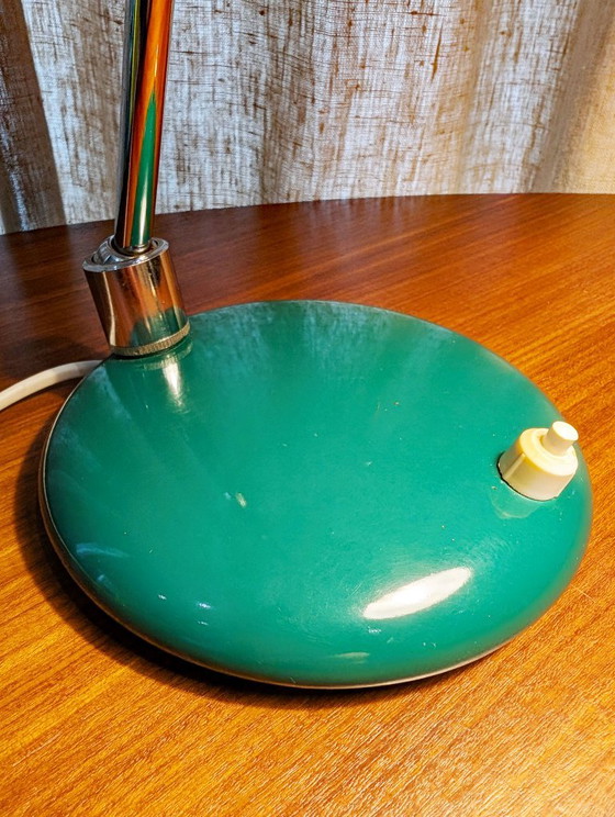 Lampe de bureau industrielle vintage, Italie 1960, Métal, Vert (photo 4 sur 8)