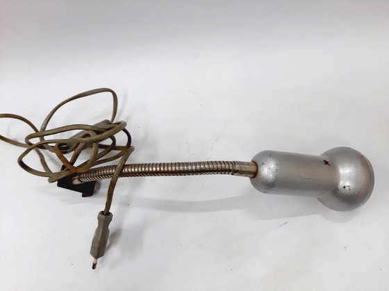 Image 1 of Faro d'epoca in lampada grigia, faretto, lampada tornita, illuminazione industriale