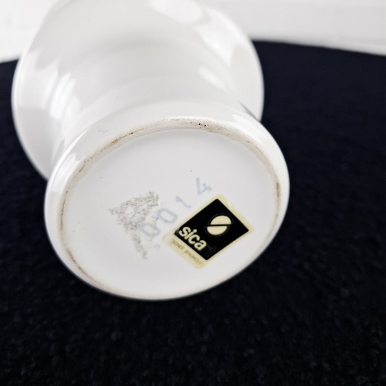 Image 1 of Vase Sicart vintage blanc Pino Spagnolo années 1960 modèle 0014