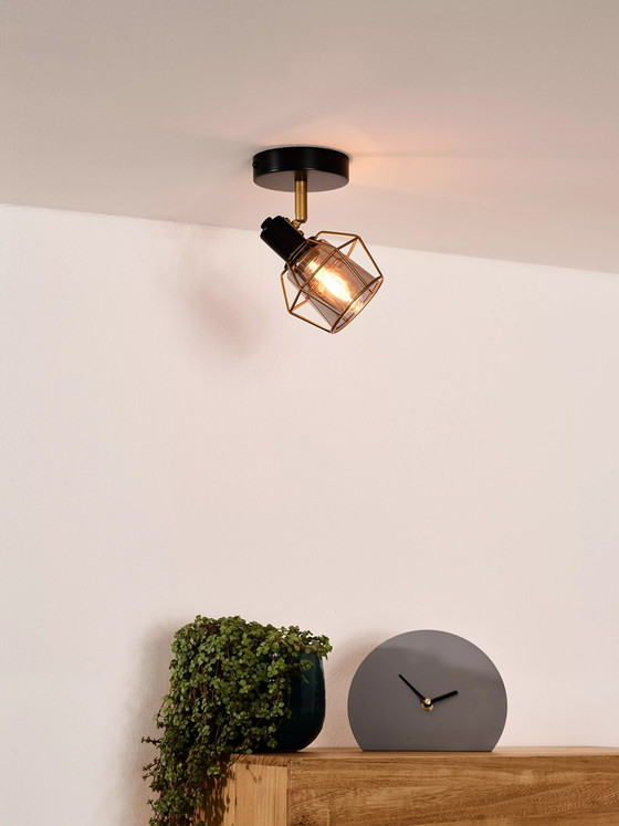 Lucide NILA Plafond Spotje - 1xE14 - Zwart - Refurbished (photo 3 of 3)