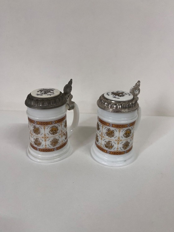 Image 1 of 2 jarras de cerveza en miniatura BMF con tapa