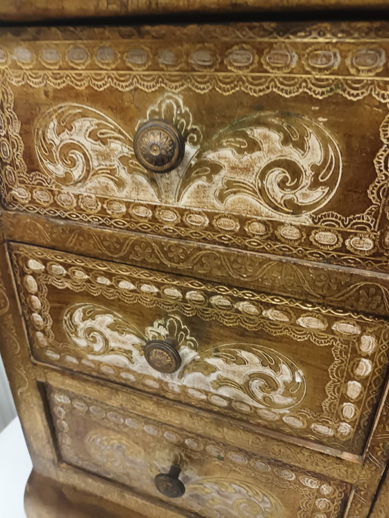 Image 1 of Gold-colored Florentine chest of drawers