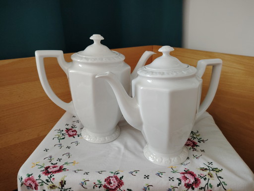 Rosenthal classic rose Maria white coffee pot and mocha pot set
