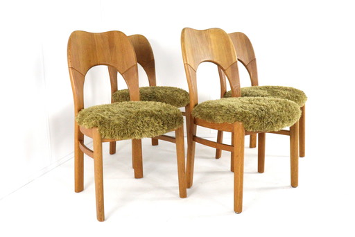Ensemble de 4 chaises de salle à manger en chêne 'Seest' vintage