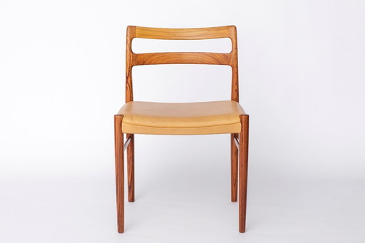Vintage Danish Desk Chair by Søren Willadsen Møbler, 1960s–70s, Rosewood Frame with Original Beige Faux Leather