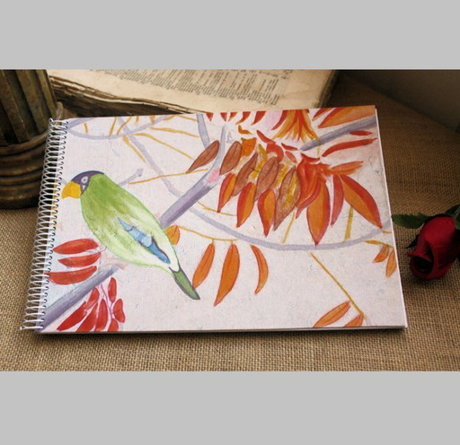 Hand-painted and hand-bound notebooks on handmade paper. Unique designs. Signed by the artist.