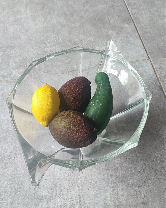 Image 1 of Coupe en verre épais gravée Slovakia Style Art Déco